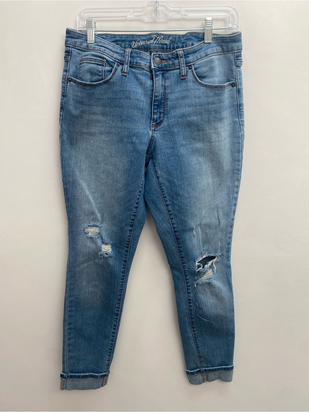 Universal Thread Medium Wash Boyfriend Jeans with Knee Rips